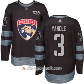 Män Ishockey Florida Panthers Tröja Keith Yandle 3 1917-2017 100th Anniversary Adidas Svart Authentic